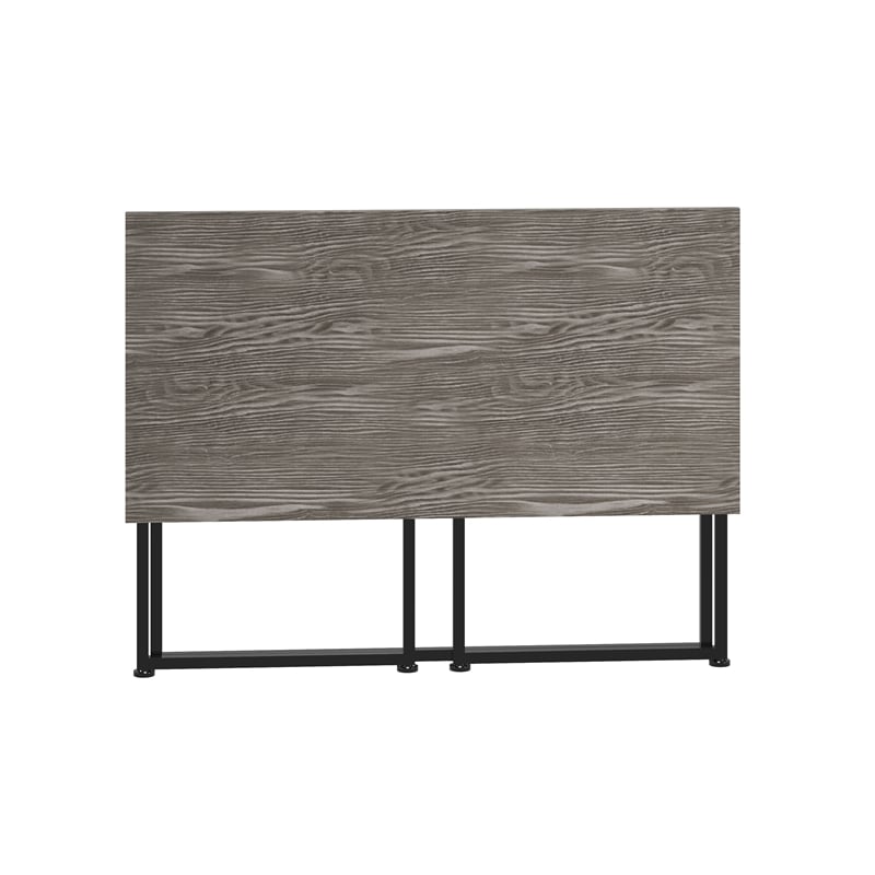 Techni Mobili Modern Wood & Steel Metal Folding Desk in Gray/Black