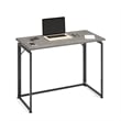 Techni Mobili Modern Wood & Steel Metal Folding Desk in Gray/Black