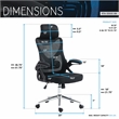 Techni Mobili Modern Mesh & Plastic Essential Ergonomic Office Chair in Black