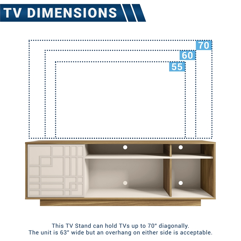 Techni Mobili Particle Board Wood TV Stand with Storage for TVs up to 70