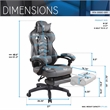 Techni Mobili Reclining PU Leather Executive Lumbar Support Office Chair Grey