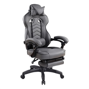 Techni Mobili Reclining PU Leather Executive Lumbar Support Office Chair Grey
