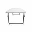 Techni Home Height Adjustable 4 FT Granite White Folding Table