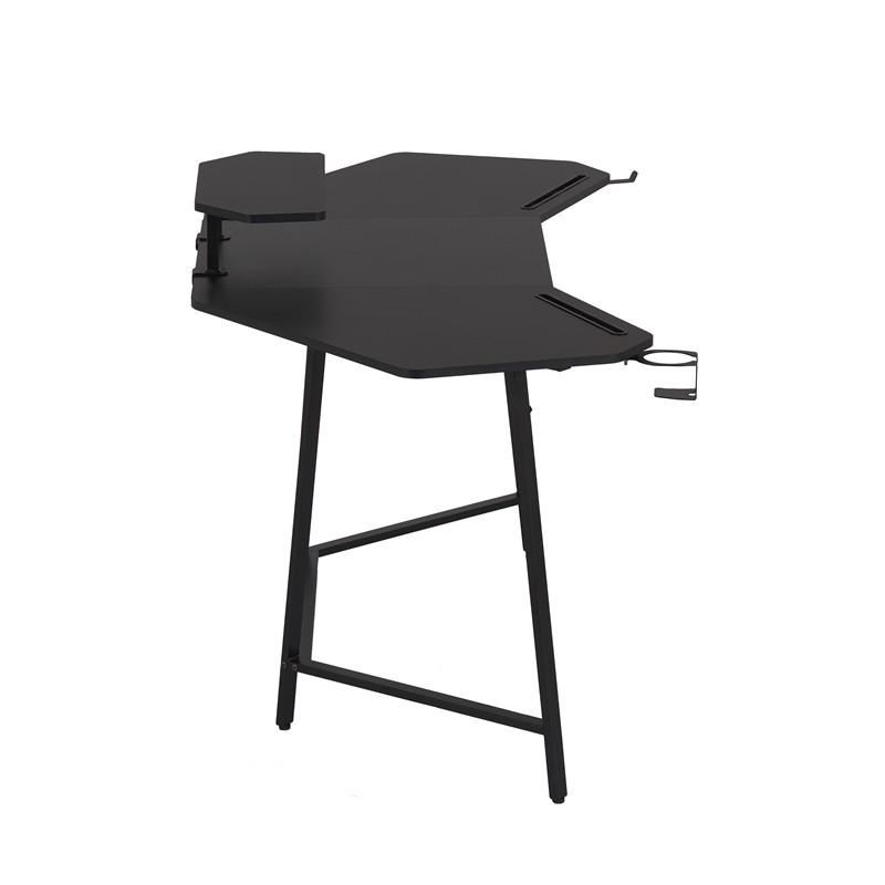 Techni Sport TS98D Gaming Desk with Shelf & Accessory Holders Black