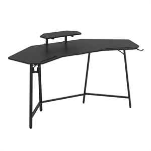 Techni Sport TS98D Gaming Desk with Shelf & Accessory Holders Black