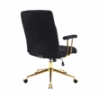 Textured Boucle Fabric Black and Gold Office Chair - Height Adjustable Chair