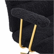 Textured Boucle Fabric Black and Gold Office Chair - Height Adjustable Chair