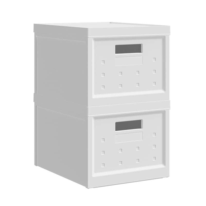 Set of 2 Collapsible Stackable Storage Box with Lids