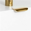 Techni Mobili Executive Desk with 3 Drawers and Cabinet - White and Gold