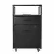 Techni Mobili Black 2-Drawer Rolling Locking File Cabinet w/ USB
