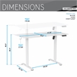 Techni Mobili 47.25in. W Electric Standing Desk - White