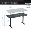 Techni Mobili 55in. W Electric Standing Desk - Black
