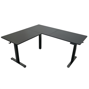 Techni Mobili 63in. W L-Shaped Electric Standing Desk - Black