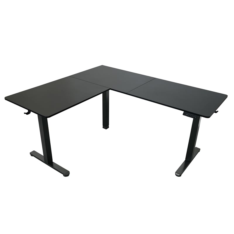 Techni Mobili 63in. W L-Shaped Electric Standing Desk - Black