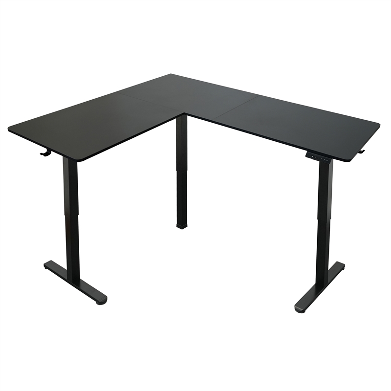 Techni Mobili 63in. W L-Shaped Electric Standing Desk - Black
