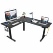 Techni Mobili 63in. W L-Shaped Electric Standing Desk - Black