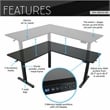 Techni Mobili 63in. W L-Shaped Electric Standing Desk - Black