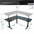 Techni Mobili 63in. W L-Shaped Electric Standing Desk - Black