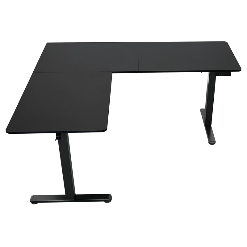 Techni Mobili 63in. W L-Shaped Electric Standing Desk - Black