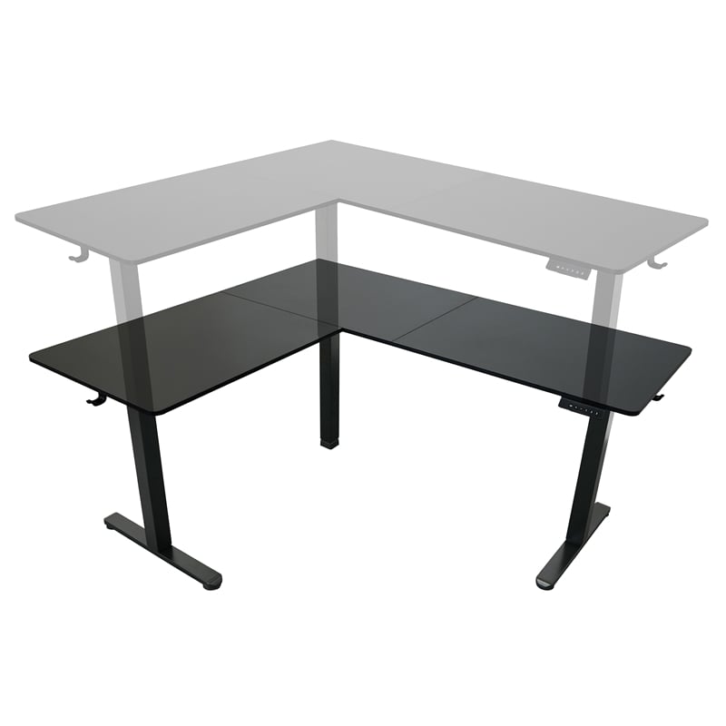Techni Mobili 63in. W L-Shaped Electric Standing Desk - Black