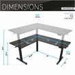 Techni Mobili 63in. W L-Shaped Electric Standing Desk - Black