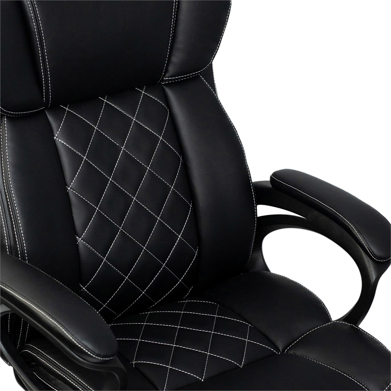Techni Mobili High-Back Ergonomic Office Chair - Black Faux Leather