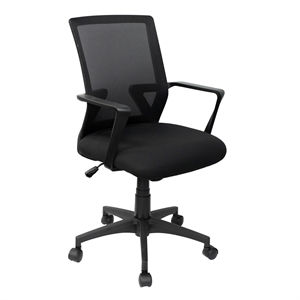 Techni Mobili Ergonomic Black Mesh Office Chair with Adjustable Height