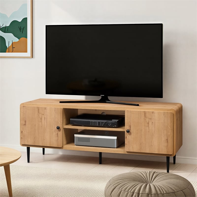 Techni Mobili Mid Century TV Stand for TVs Up to 60in. Oak