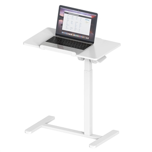Techni Mobili Sit-to-Stand Rolling Adjustable Laptop Cart White