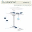 Techni Mobili Sit-to-Stand Rolling Adjustable Laptop Cart White