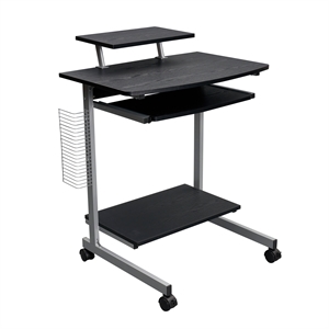 Techni Mobili Compact Computer Cart With Storage Espresso