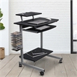 Techni Mobili Compact Computer Cart With Storage Espresso