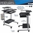Techni Mobili Compact Computer Cart With Storage Espresso