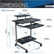 Techni Mobili Compact Computer Cart With Storage Espresso