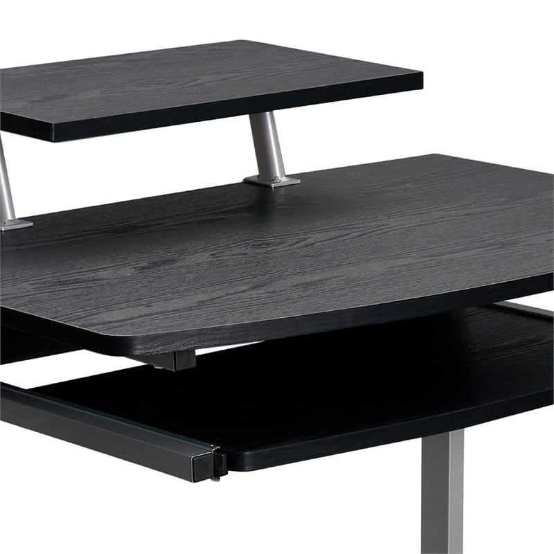 Techni Mobili Compact Computer Cart With Storage Espresso