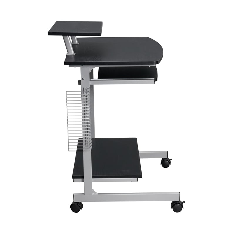 Techni Mobili Compact Computer Cart With Storage Espresso