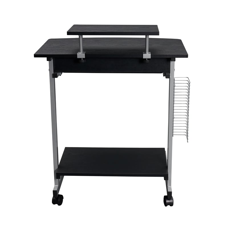 Techni Mobili Compact Computer Cart With Storage Espresso