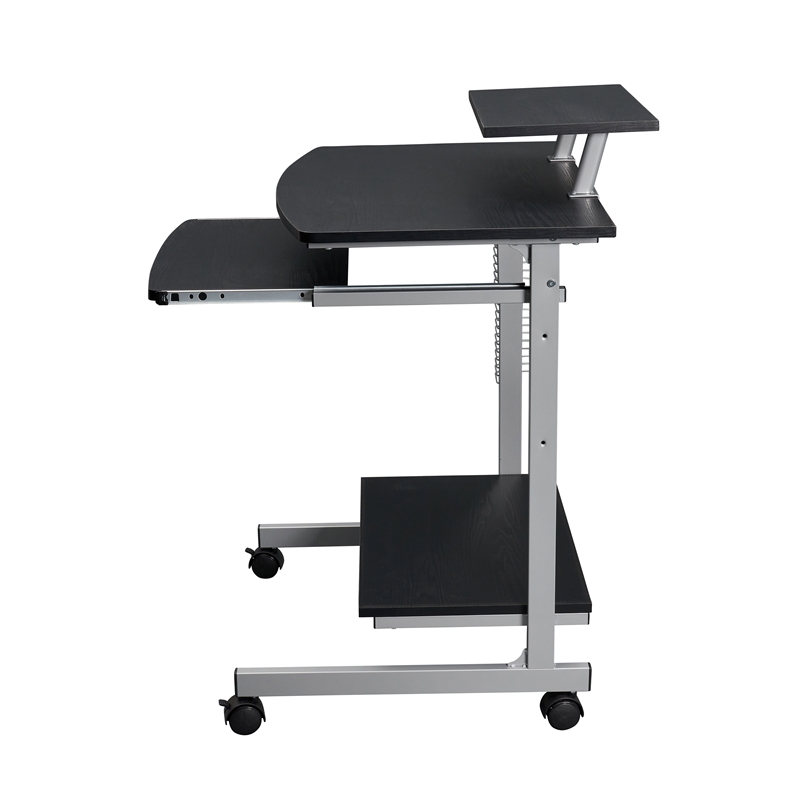 Techni Mobili Compact Computer Cart With Storage Espresso