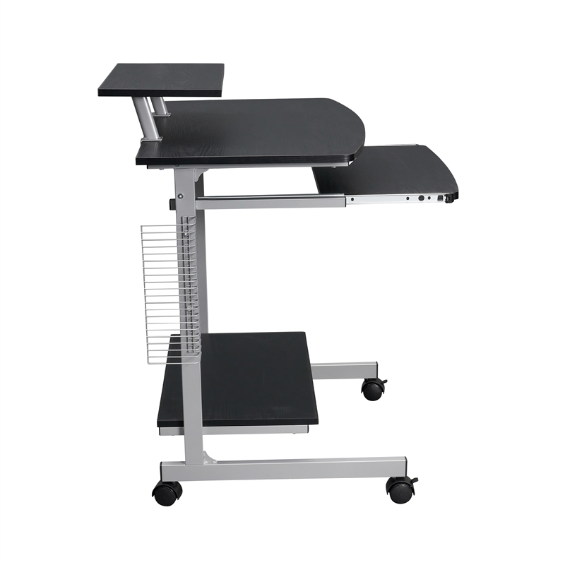 Techni Mobili Compact Computer Cart With Storage Espresso