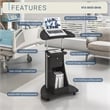 Techni Mobili Deluxe Sit-to-Stand Rolling Laptop Cart With Storage in Black