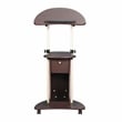 Techni Mobili Deluxe Sit-to-Stand Rolling Laptop Cart With Storage in Chocolate
