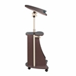Techni Mobili Deluxe Sit-to-Stand Rolling Laptop Cart With Storage in Chocolate