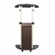 Techni Mobili Deluxe Sit-to-Stand Rolling Laptop Cart With Storage in Chocolate