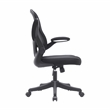 Techni Mobili Black Mesh Office Chair with Lumbar Support and Flip-Up Arms