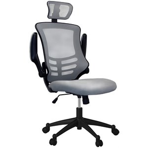 techni mobili executive high back office chair with headrest in silver grey
