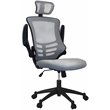 Techni Mobili Executive High Back Office Chair w/ Headrest in Silver Gray Fabric