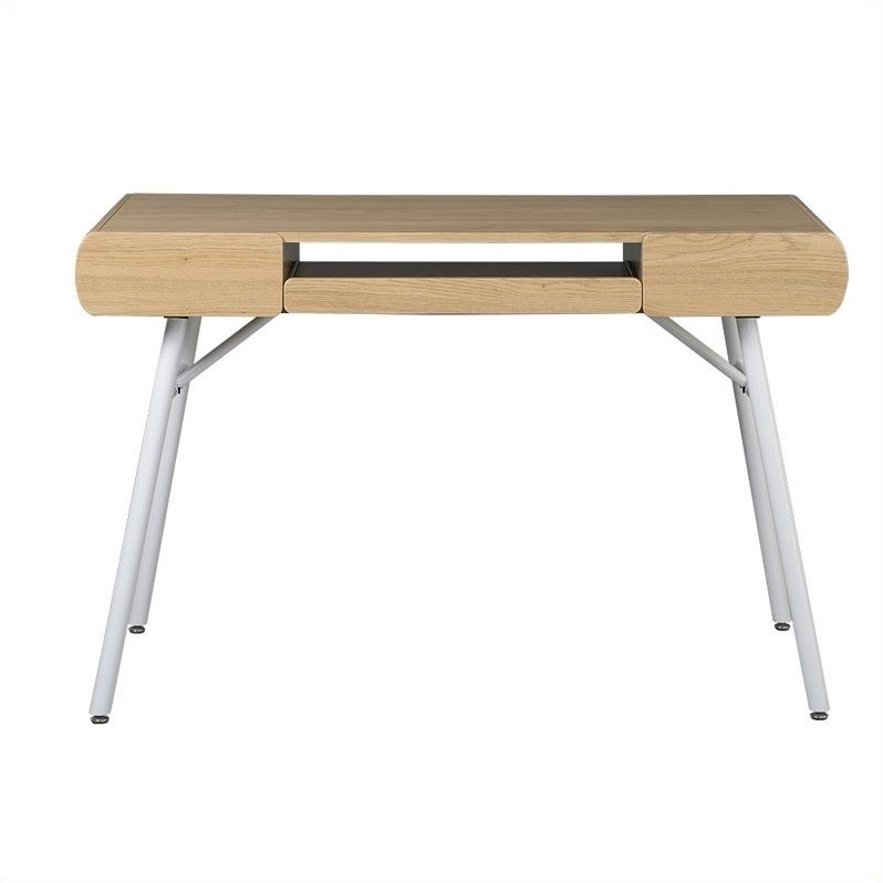 Techni Mobili SemiAssembled Contemporary Computer Desk in Pine RTA