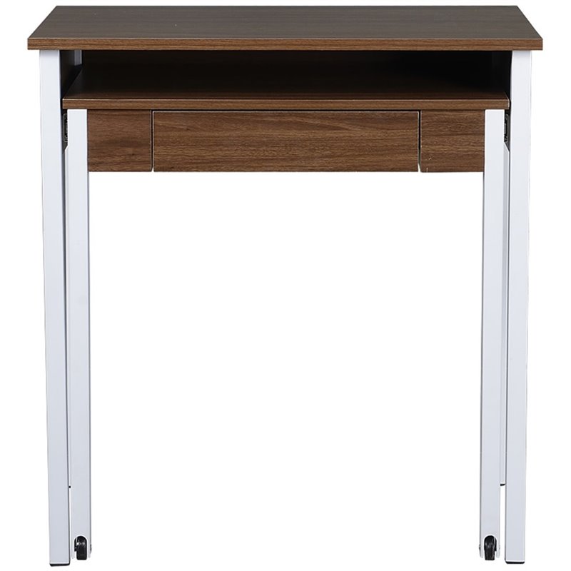 Techni Mobili Retractable Student Desk with Storage in Walnut RTA