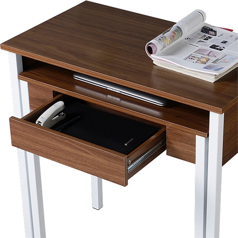 Techni Mobili Retractable Student Desk with Storage in Walnut RTA