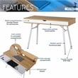 Techni Mobili Workstation with Cord Management and Storage in Pine